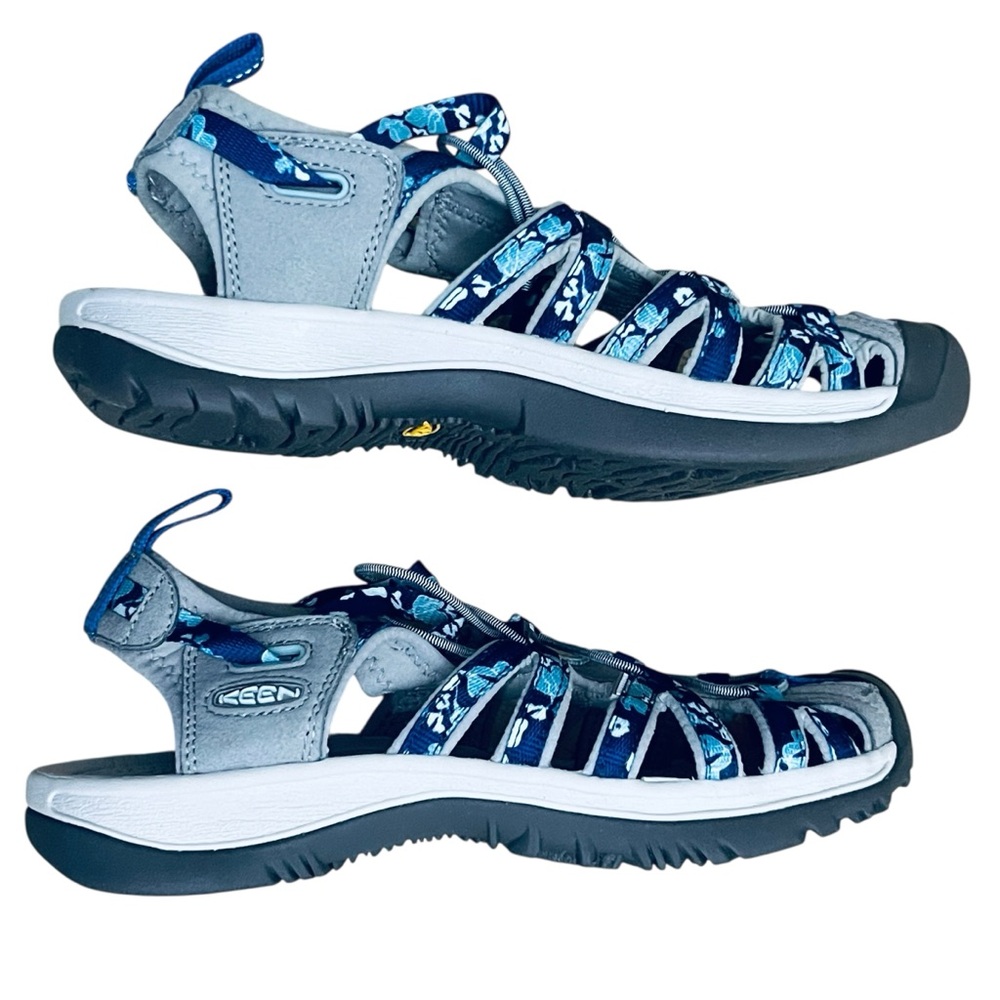 KEEN Fluister Women's Sandal Blue Floral Vapor Waterproof Hiking Shoes Sz 8.5 - Picture 3 of 13
